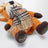 Orange fox charm in knitted cotton