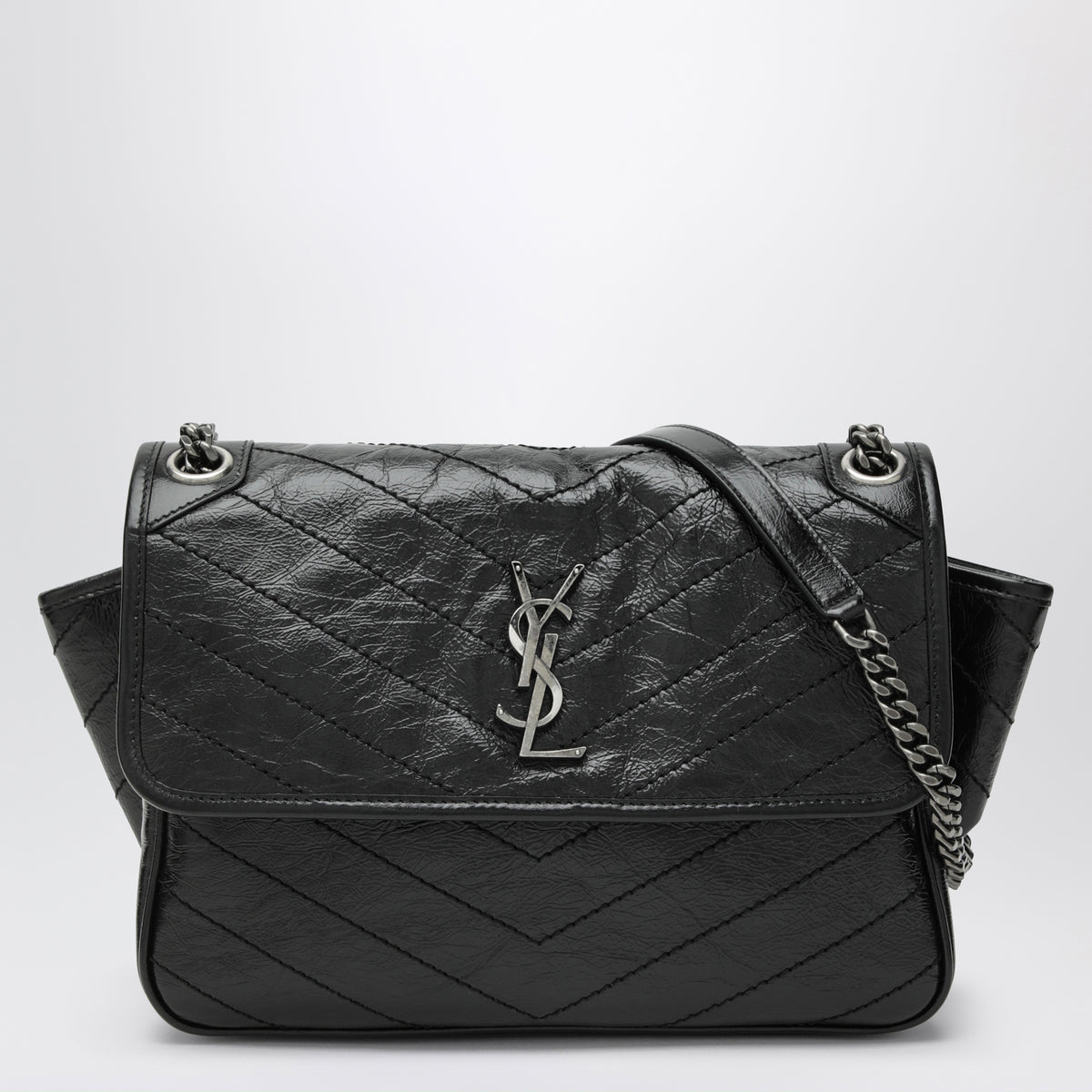 Niki Tripouch black leather shoulder bag