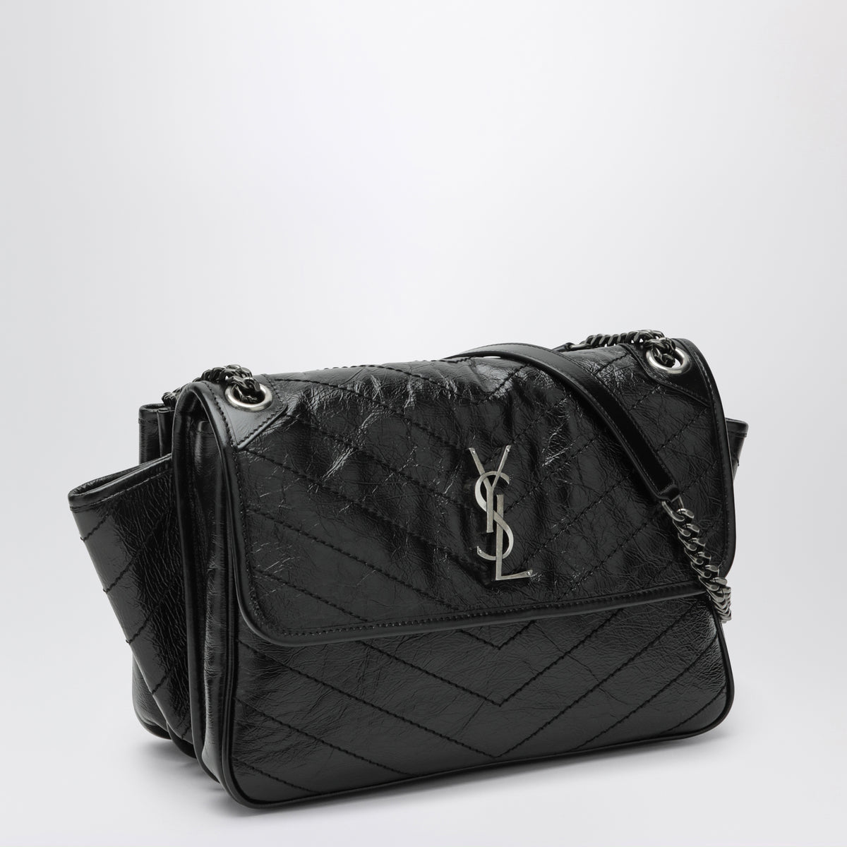 Niki Tripouch black leather shoulder bag