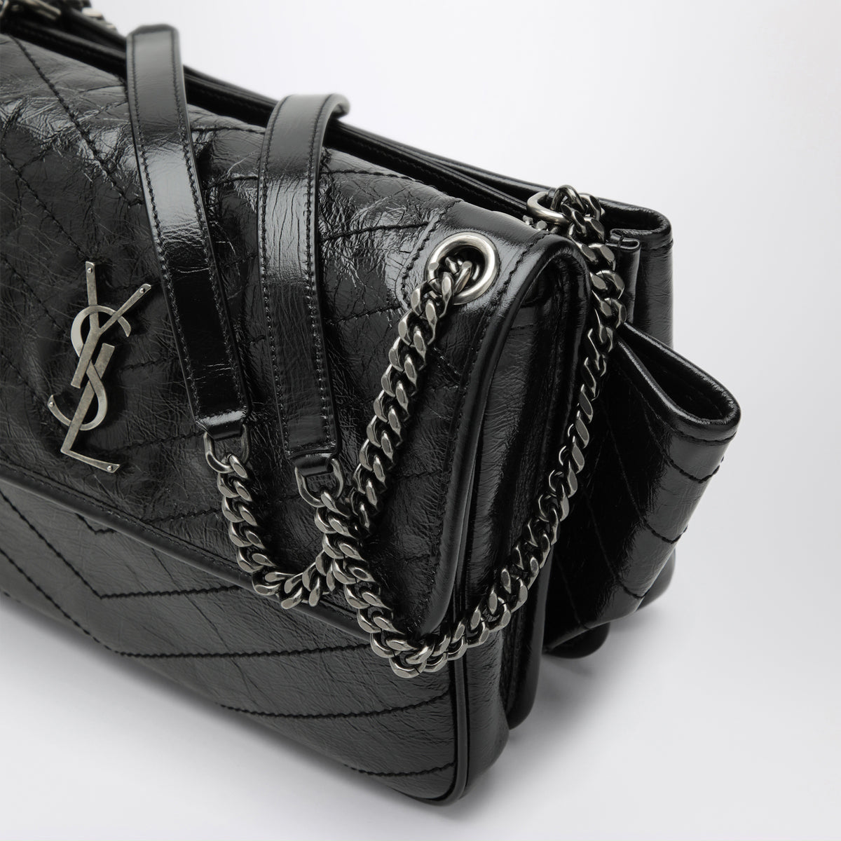 Niki Tripouch black leather shoulder bag