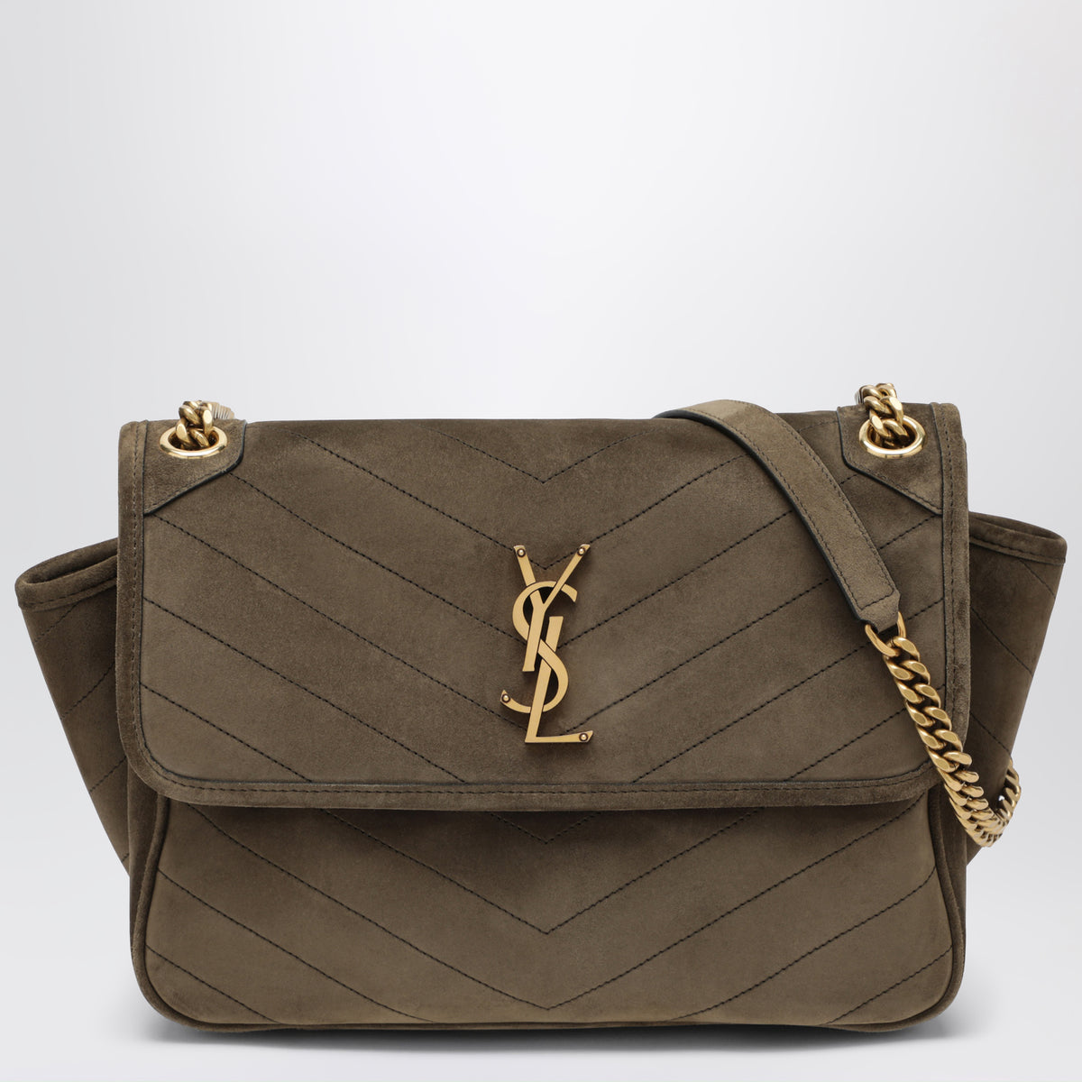 Borsa Niki Tripouch Light Musk in suede