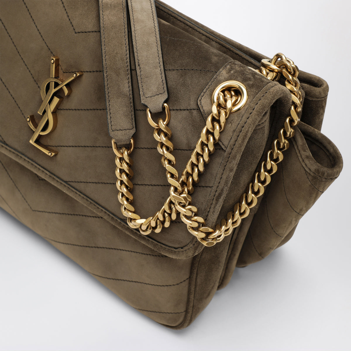 Borsa Niki Tripouch Light Musk in suede
