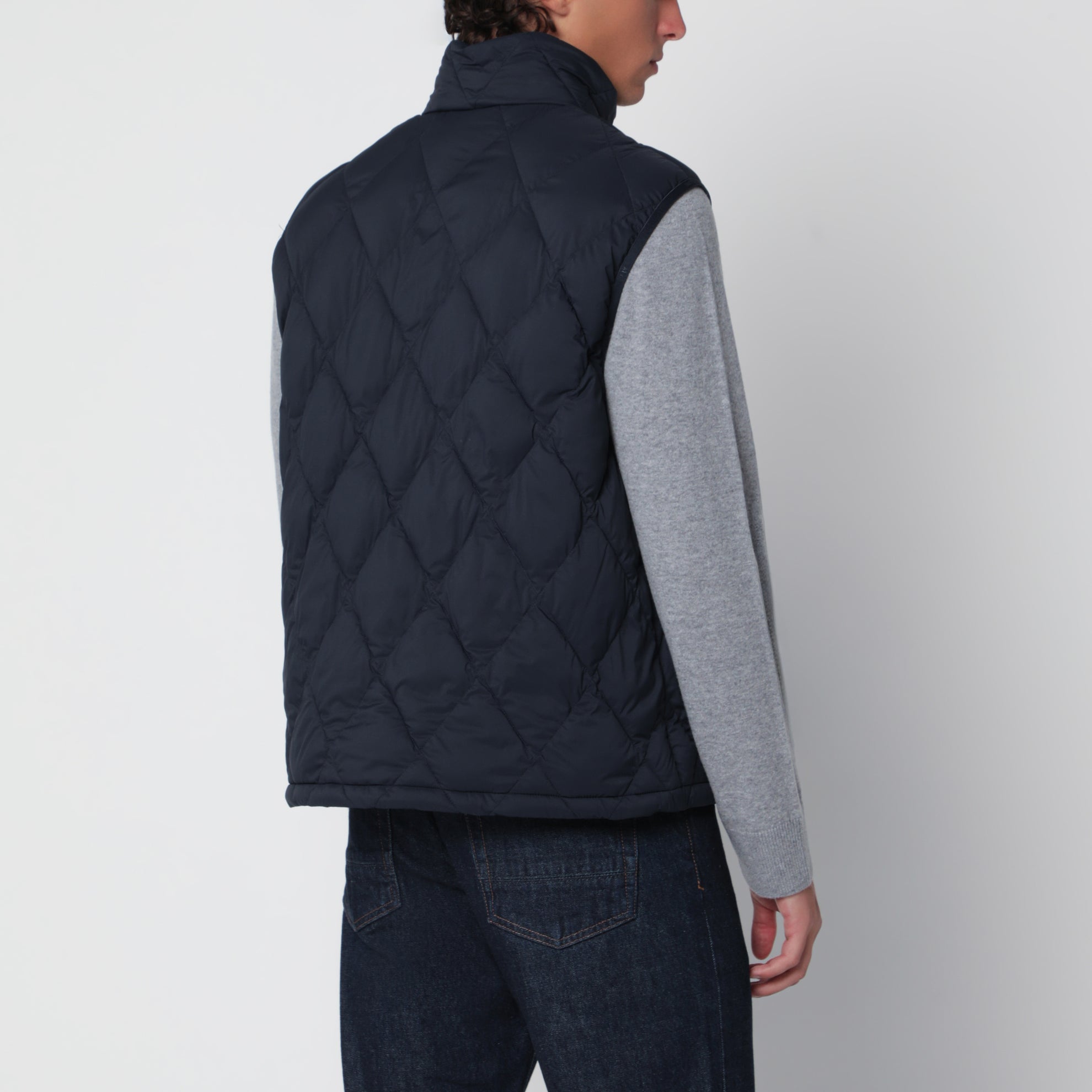 Gilet Acresford navy in nylon trapuntato