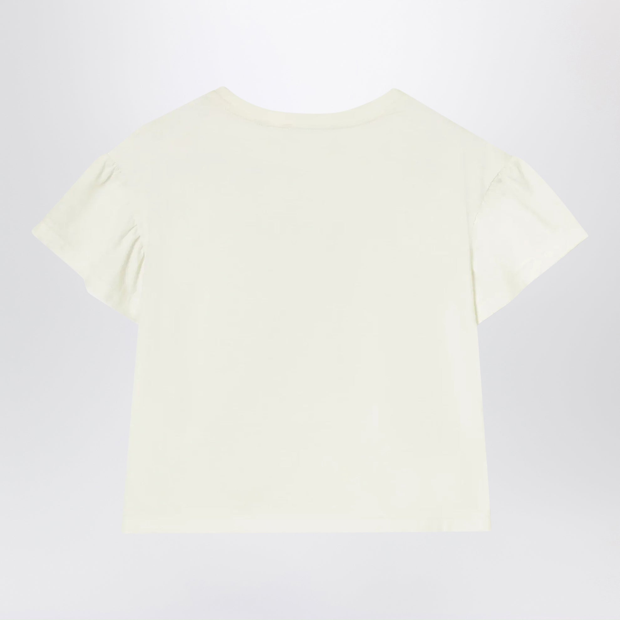 T-shirt ivoire avec nœud et motif à carreaux