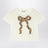 T-shirt avorio con fiocco motivo Check