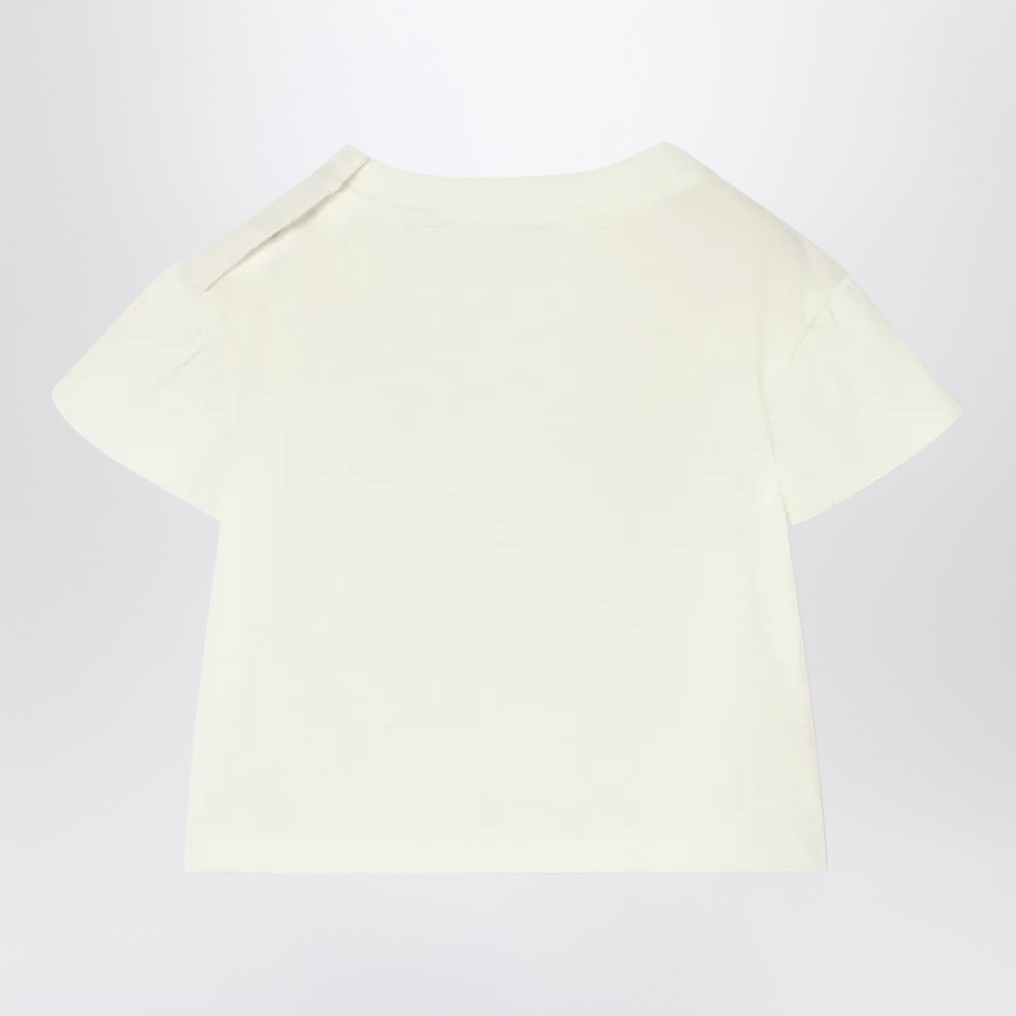 T-shirt ivoire avec nœud et motif à carreaux
