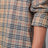 Camicia in cotone beige motivo Check