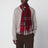Red cashmere scarf with faded Check pattern
