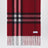 Red cashmere scarf with faded Check pattern