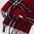 Red cashmere scarf with faded Check pattern