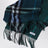 Blue cashmere scarf with shaded Check