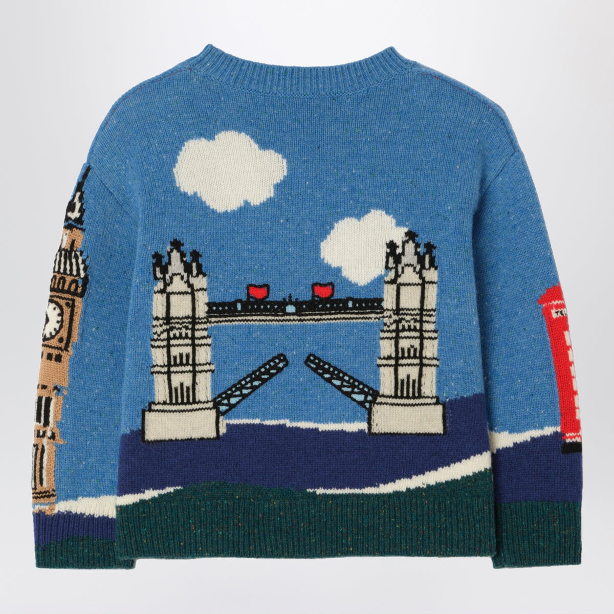 London Bear light blue wool blend sweater