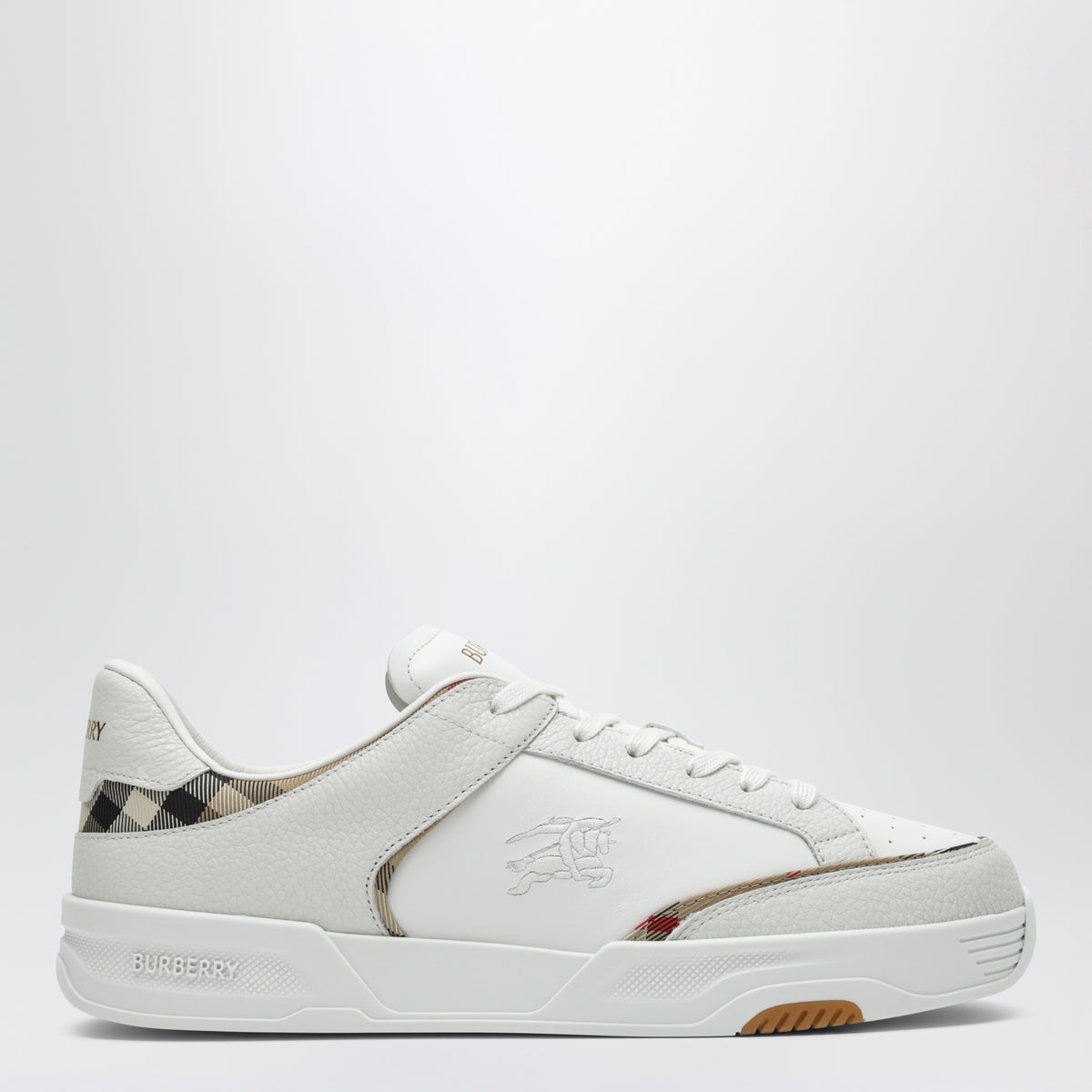 Sneaker Harrow bianche e beige in pelle e nylon