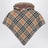 Sand-coloured wool cape with a checked pattern