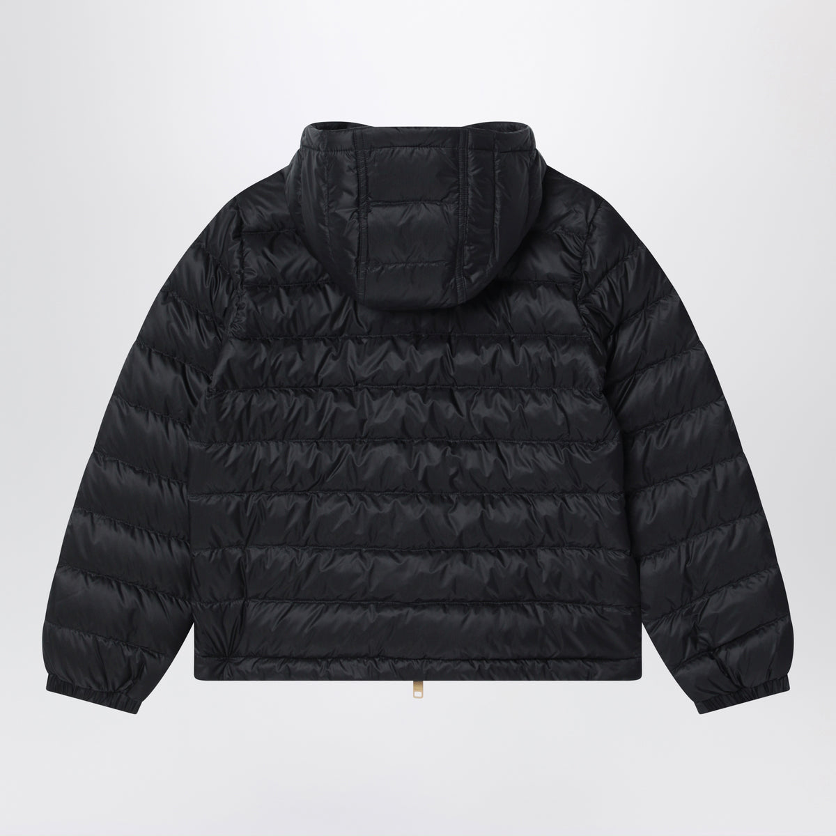 Piumino nero in nylon con dettagli motivo Check