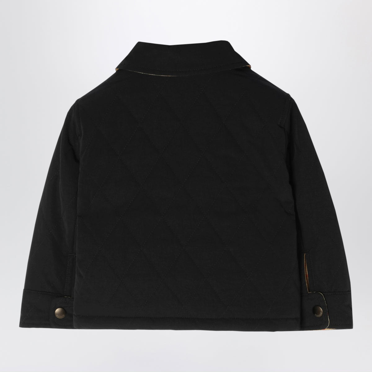 Black reversible quilted nylon jacket