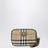 Beigefarbene Horseshoe Clutch aus gestepptem Nylon