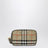 Beigefarbene Horseshoe Clutch aus gestepptem Nylon