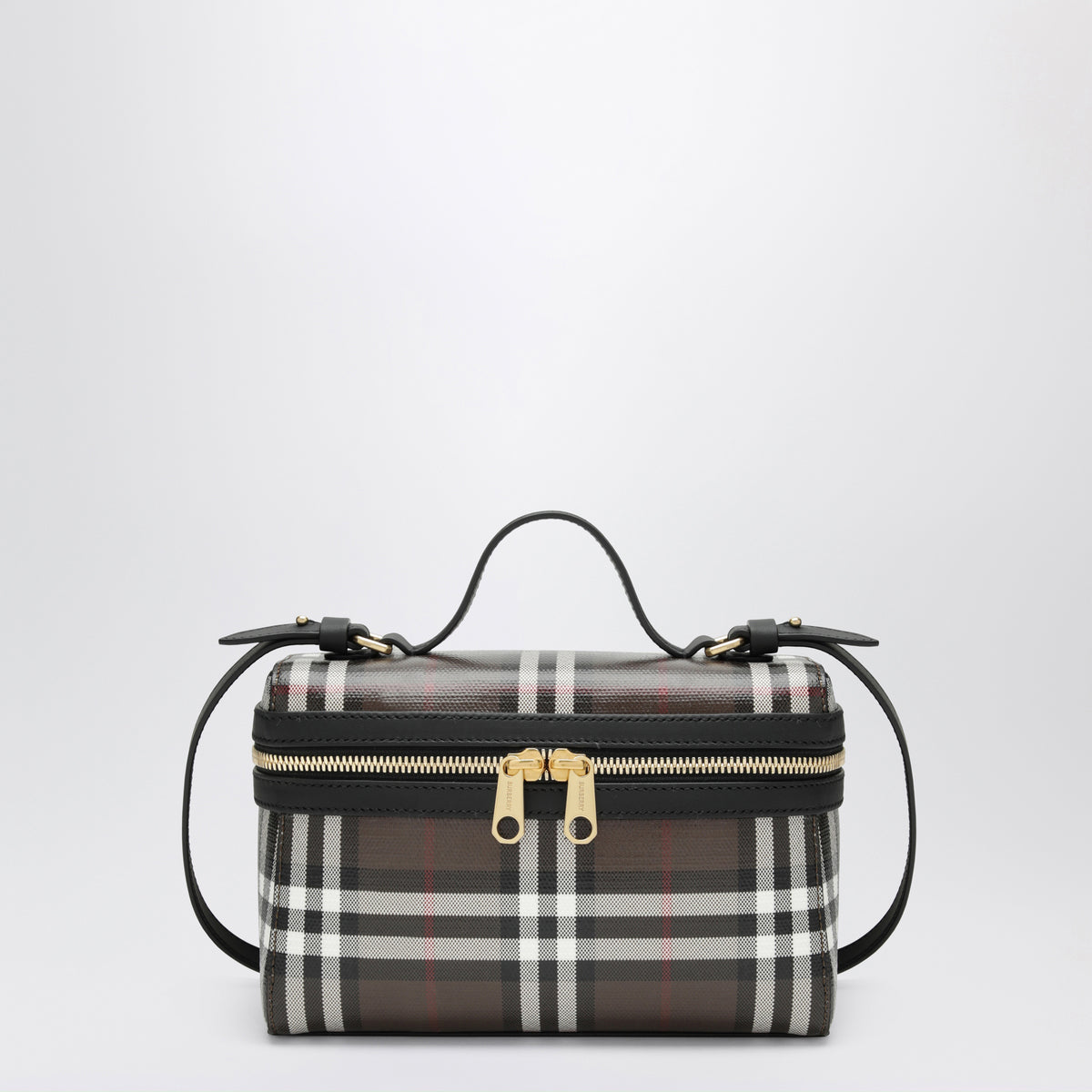 Sac Vanity Check marron en coton enduit