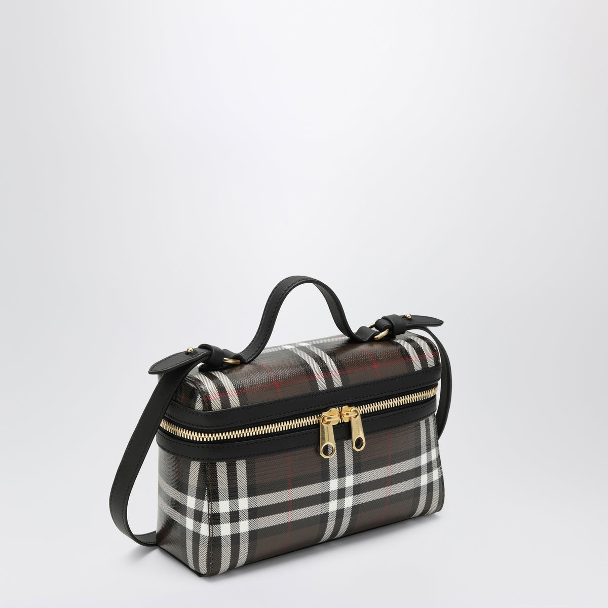 Sac Vanity Check marron en coton enduit