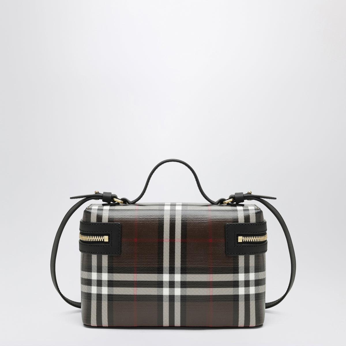 Sac Vanity Check marron en coton enduit