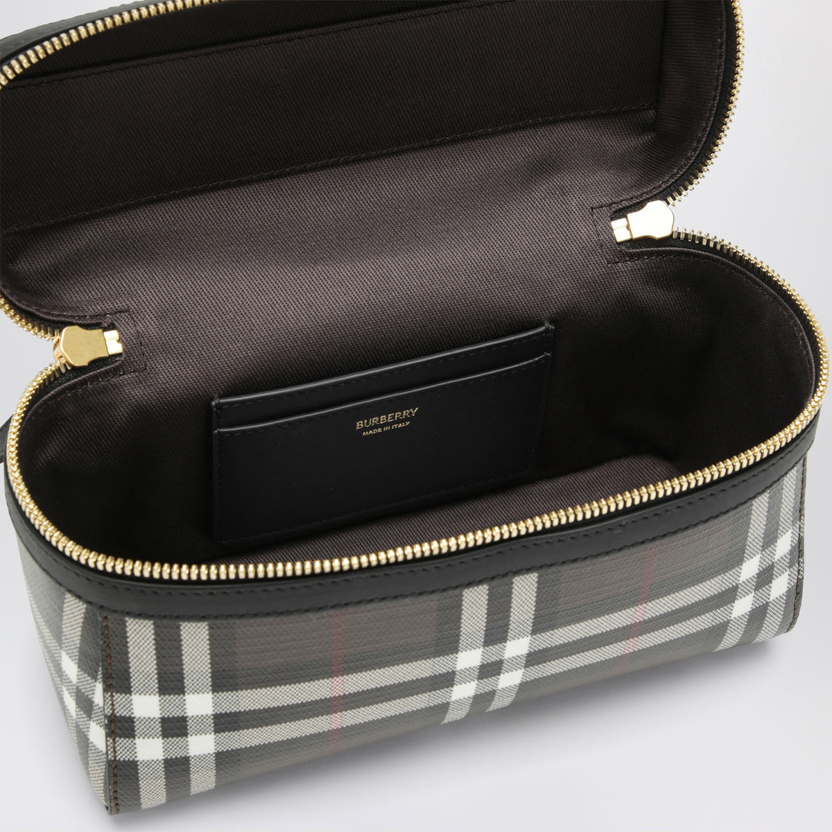 Sac Vanity Check marron en coton enduit