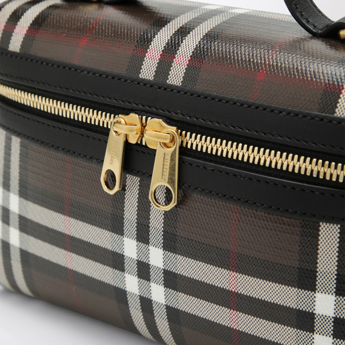 Sac Vanity Check marron en coton enduit