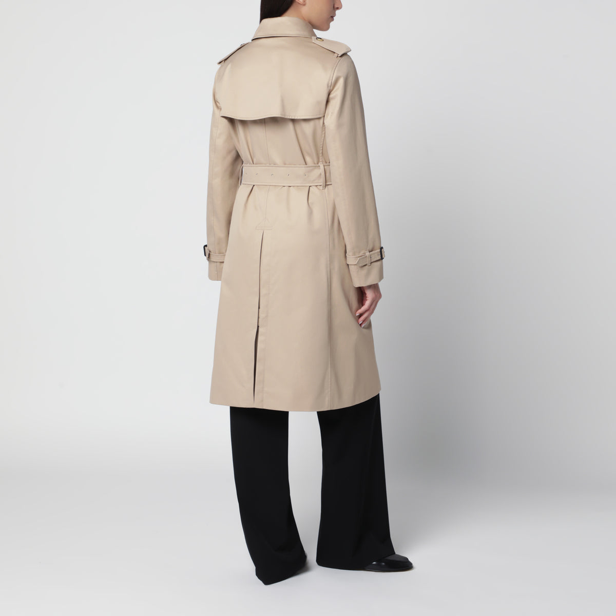 Trench Lakefield lungo beige in cotone