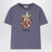T-shirt viola blu in cotone con stampa logo