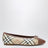 Beige Highgate ballerinas in Check canvas and leather