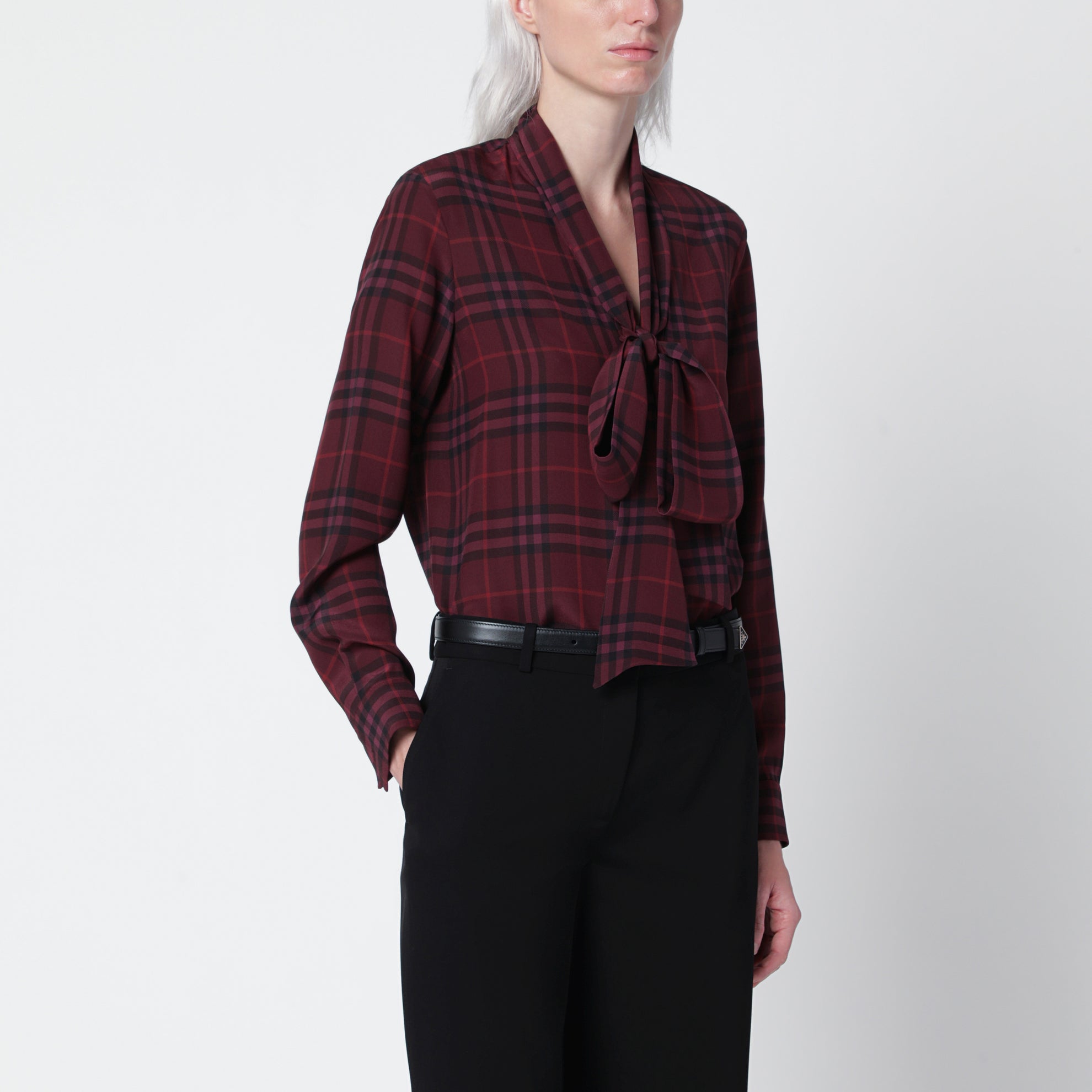 Purple Check silk shirt