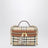 Beige Check Mates Mini-Vanity-Tasche