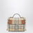 Beige Check Mates Mini-Vanity-Tasche