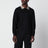Black long-sleeved cotton polo shirt