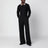 Black long-sleeved cotton polo shirt