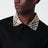Black long-sleeved cotton polo shirt