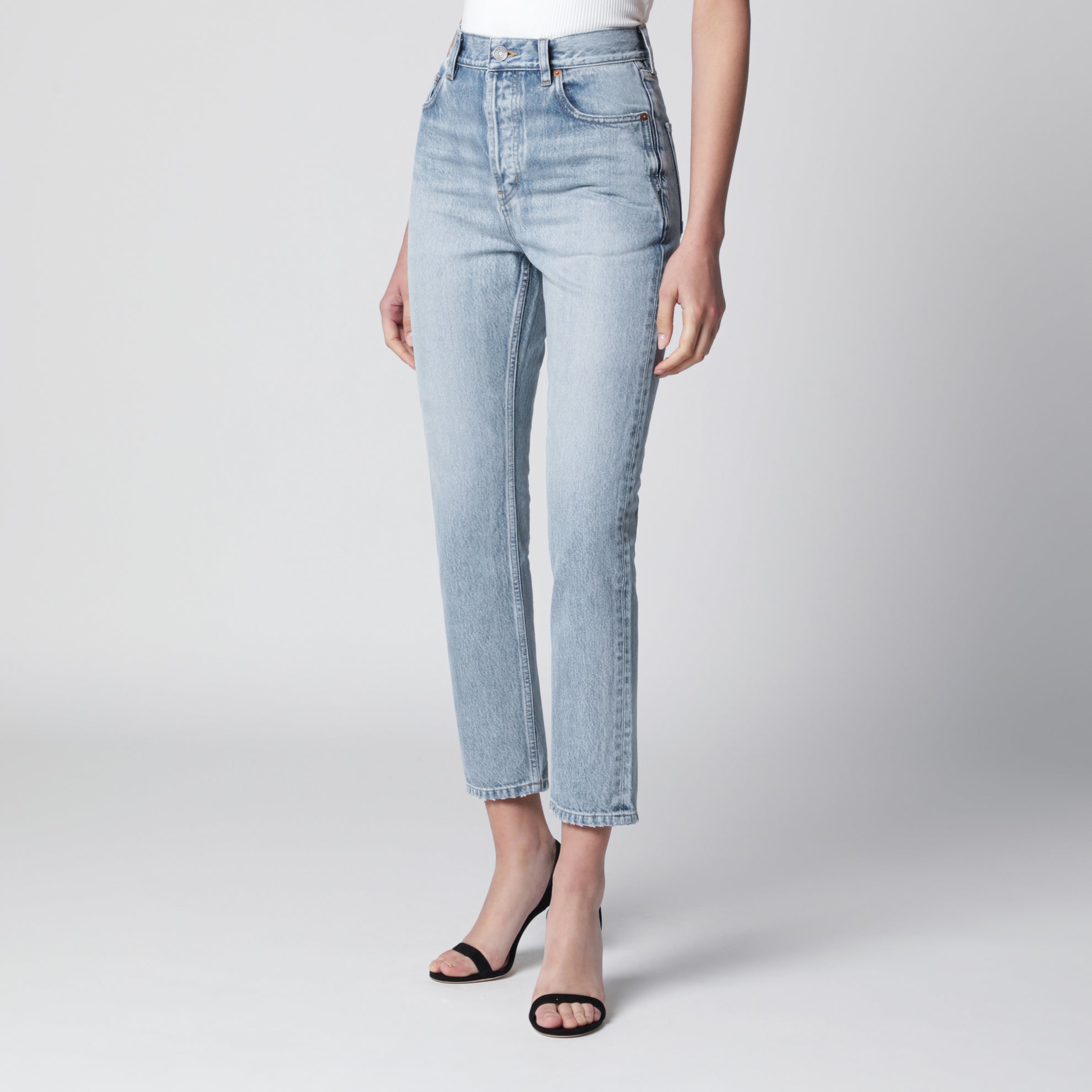 Jeans corti anni ’90 in denim blu