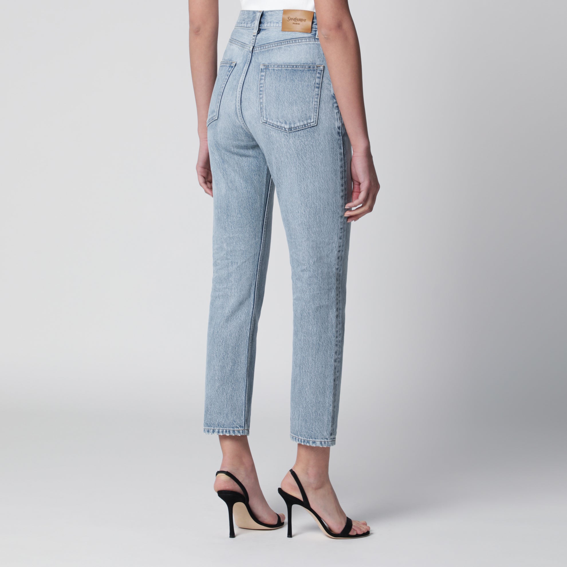 Jeans corti anni ’90 in denim blu