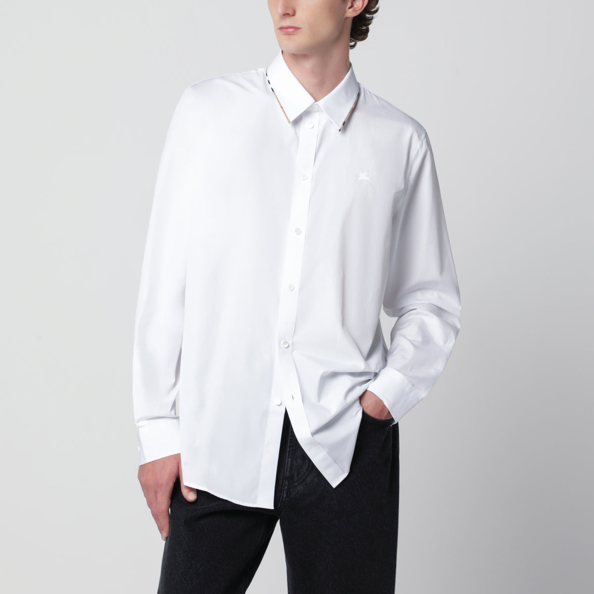 Camicia bianca in popeline di cotone