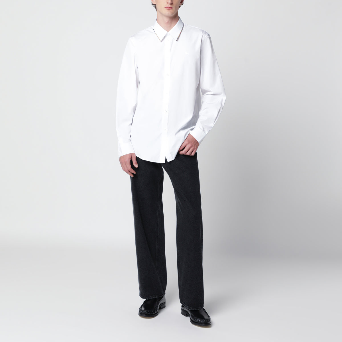 Camicia bianca in popeline di cotone