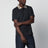 Polo gris foncé avec col à motif Check