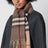 Sciarpa Check sfumata beige in cashmere