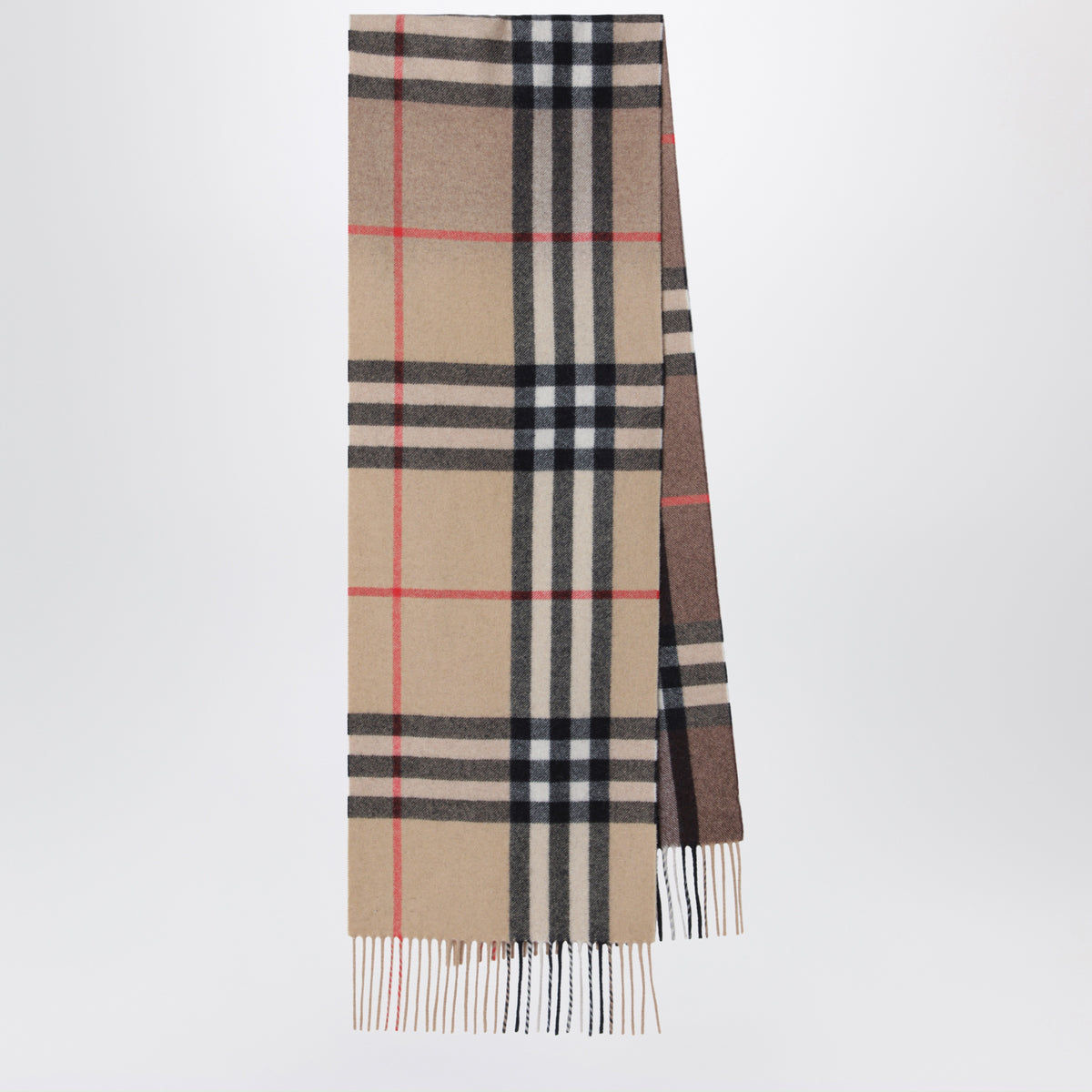 Sciarpa in cashmere con motivo Check Archive beige