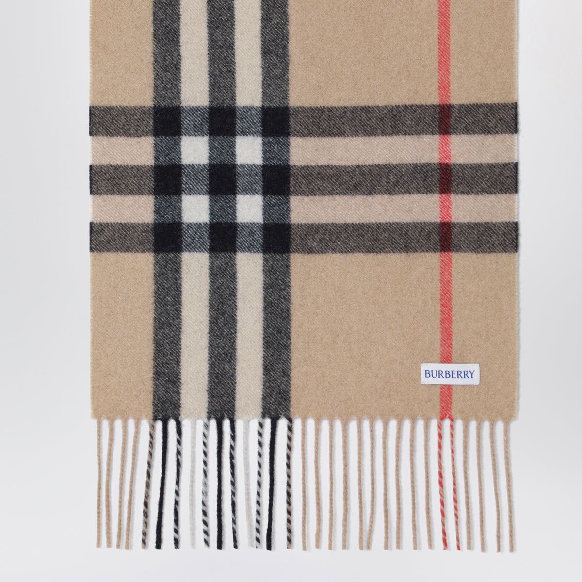 Sciarpa in cashmere con motivo Check Archive beige