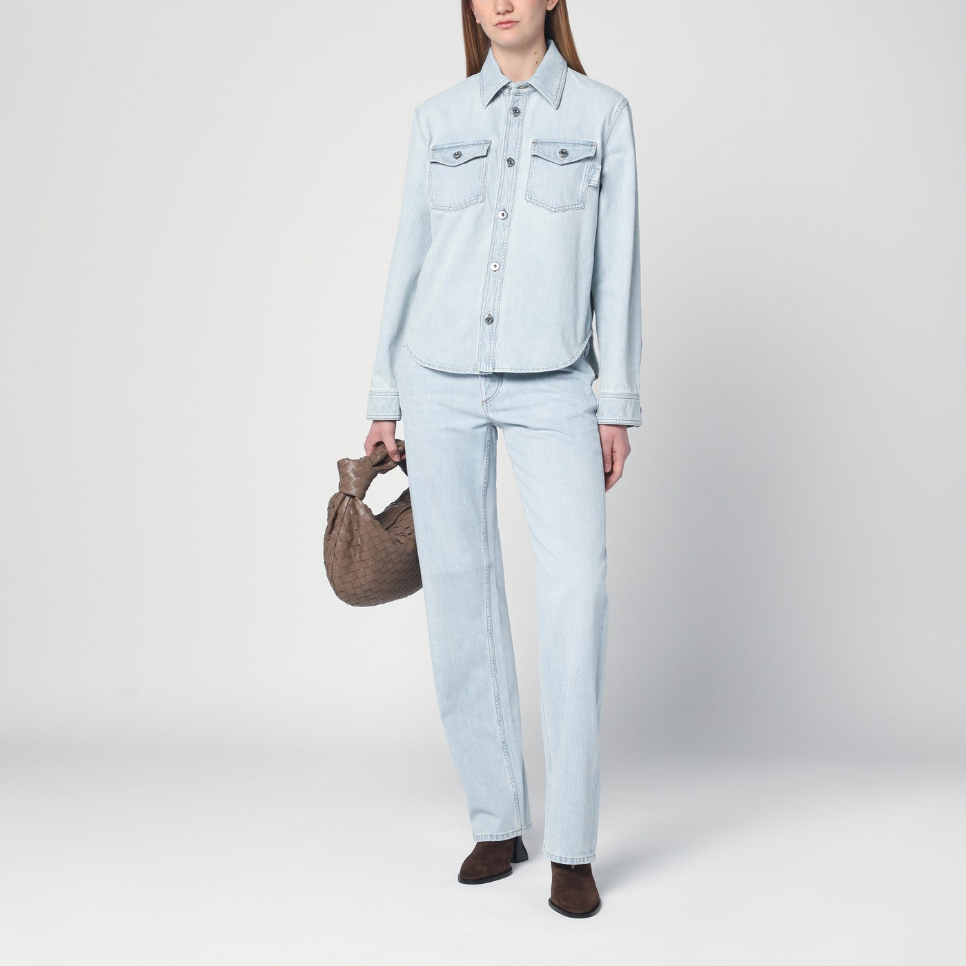 Camicia azzurra in denim Extra Bleach.