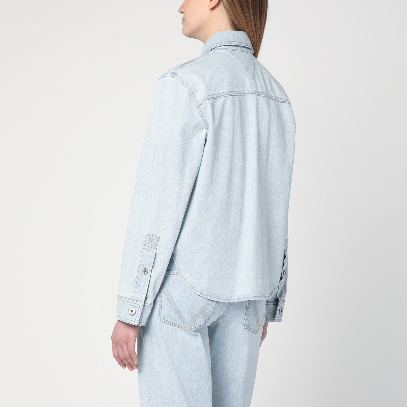 Camicia azzurra in denim Extra Bleach.