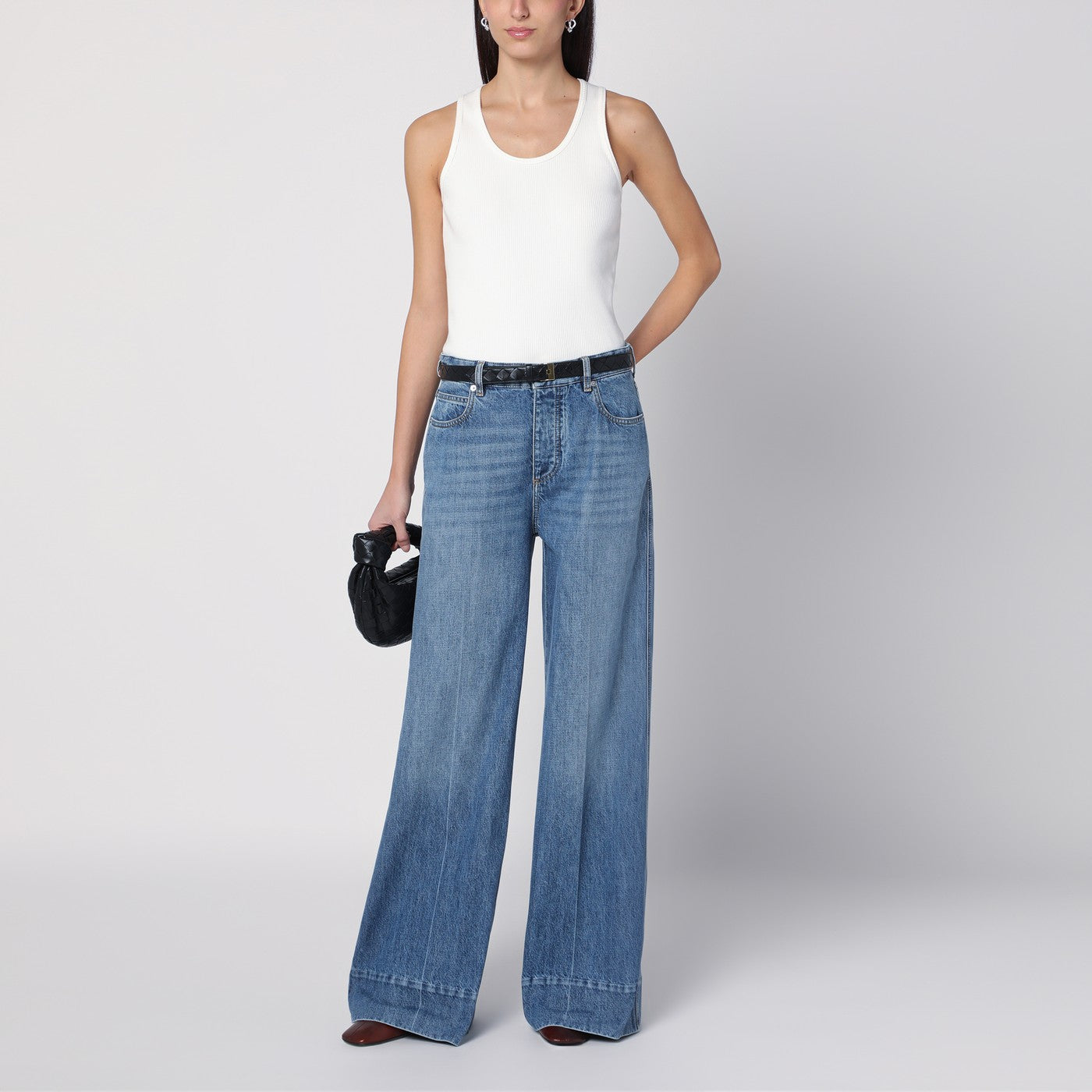 Jeans palazzo bleu moyen