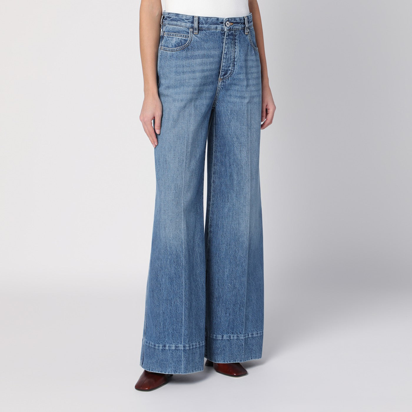 Jeans palazzo bleu moyen