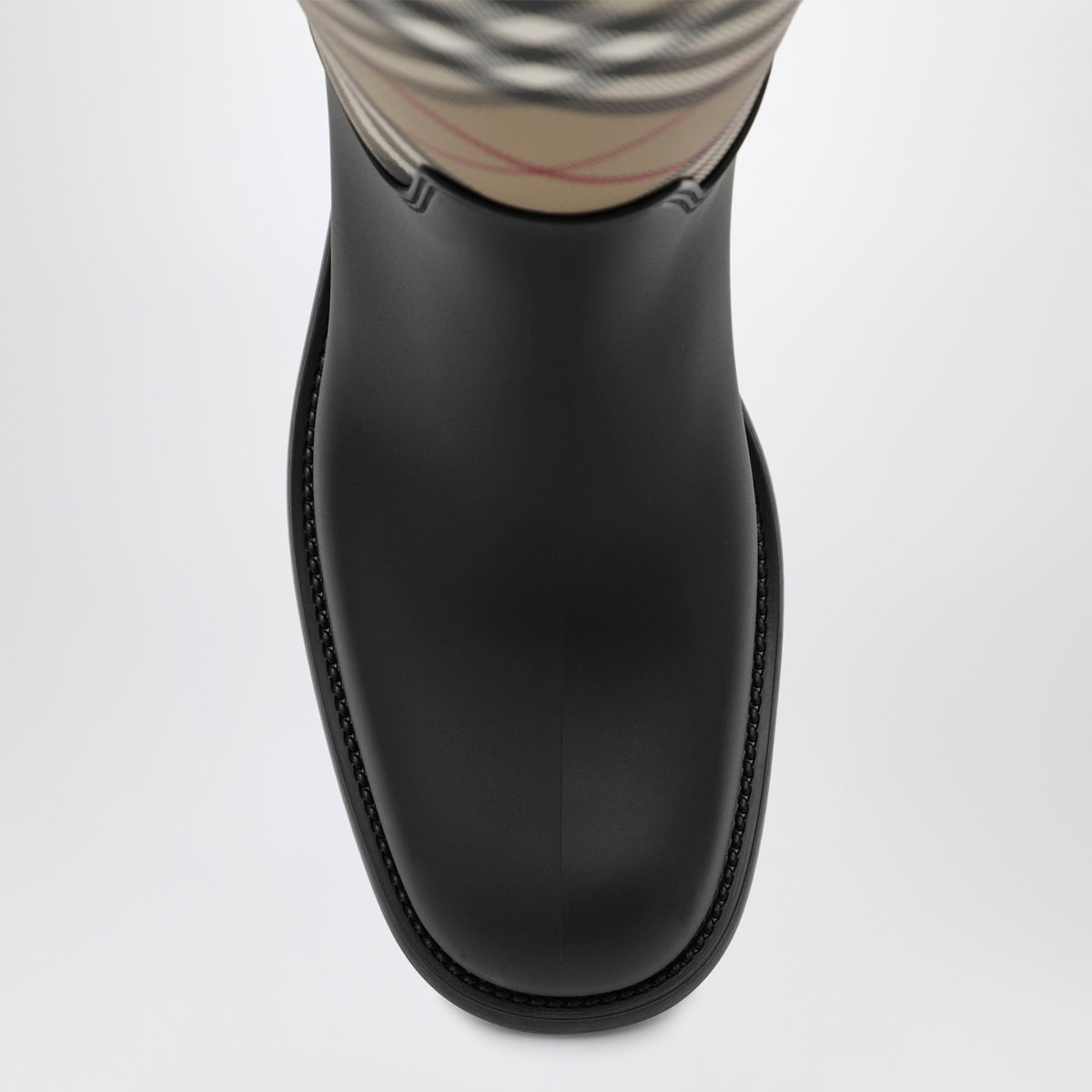 Beige Cavalier Boots with House Check Pattern