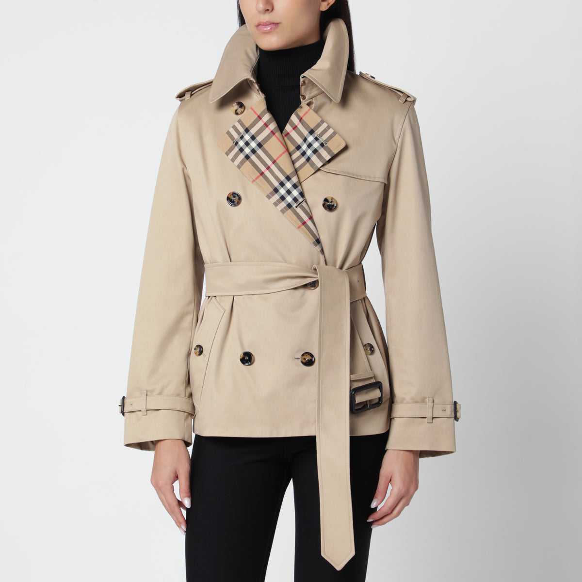 Trench court beige miel
